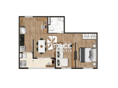 Apartamento à venda com 2 quartos, 43m² - Foto 2