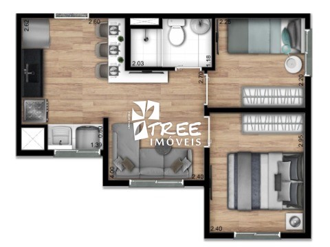 Apartamento à venda com 2 quartos, 37m² - Foto 2