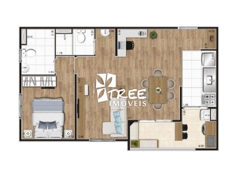 Apartamento à venda com 2 quartos, 55m² - Foto 3