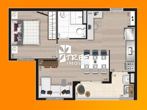 Apartamento à venda com 2 quartos, 43m² - Foto 4