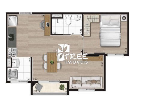 Apartamento à venda com 2 quartos, 38m² - Foto 4