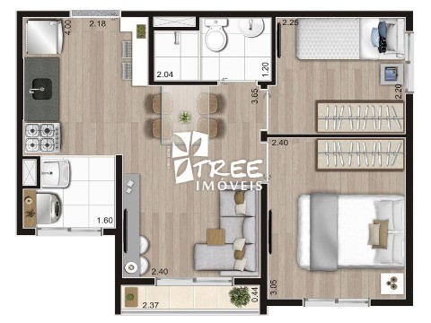 Apartamento à venda com 2 quartos, 37m² - Foto 2