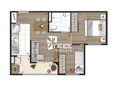 Apartamento à venda com 2 quartos, 42m² - Foto 3