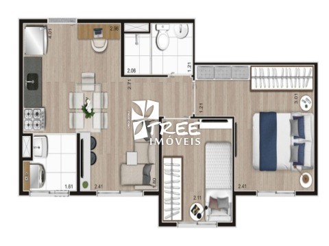 Apartamento à venda com 2 quartos, 35m² - Foto 3