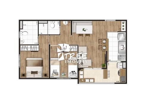 Apartamento à venda com 2 quartos, 55m² - Foto 2