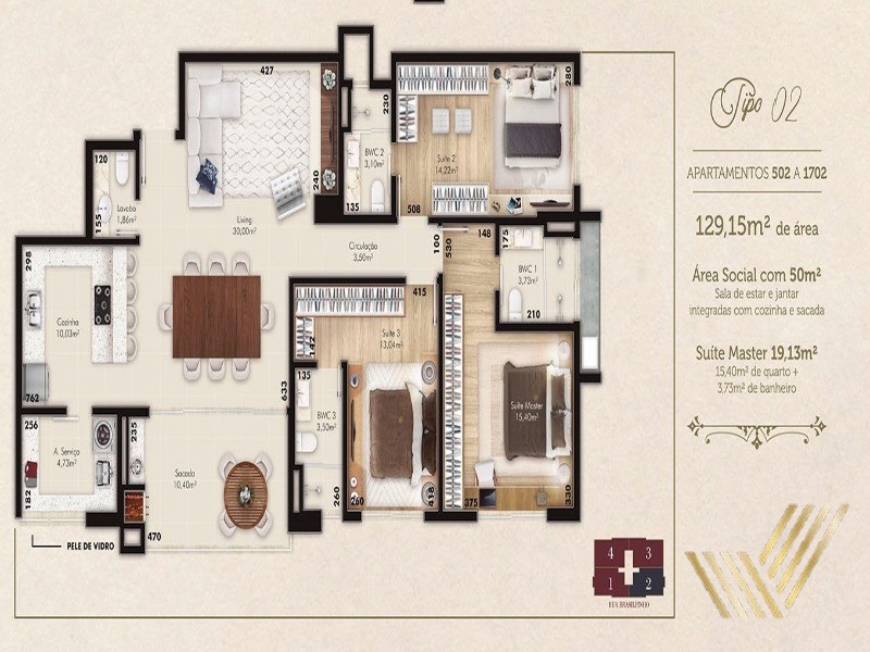 Apartamento à venda com 3 quartos, 128m² - Foto 14