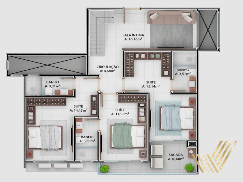 Apartamento, 3 quartos, 200 m² - Foto 26