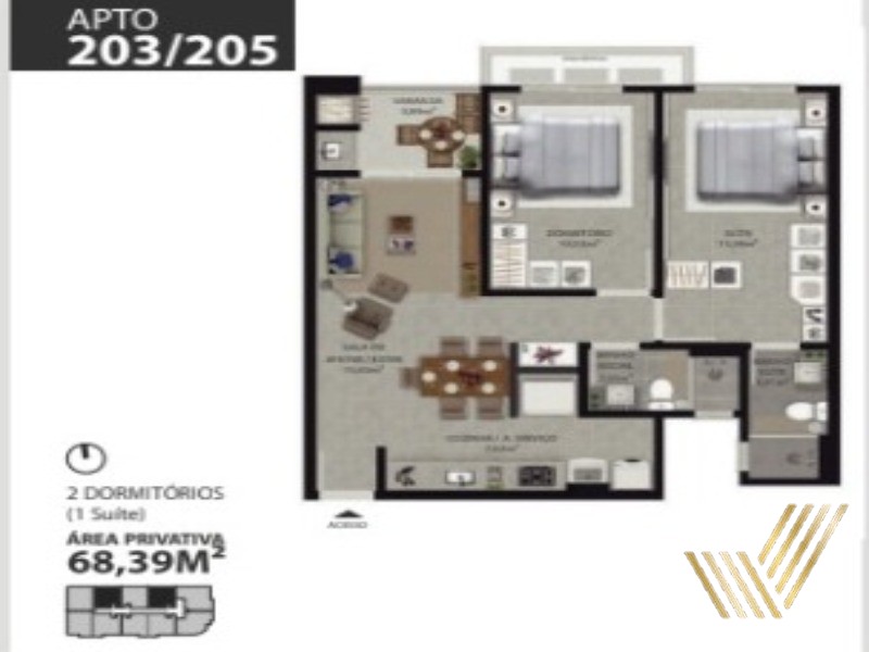 Apartamento à venda com 2 quartos, 68m² - Foto 8