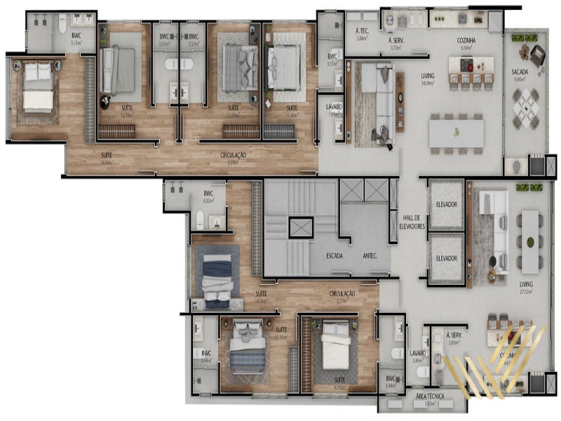 Apartamento à venda com 4 quartos, 160m² - Foto 11