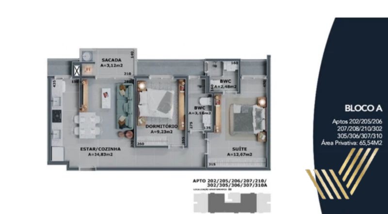 Apartamento à venda com 2 quartos, 69m² - Foto 8