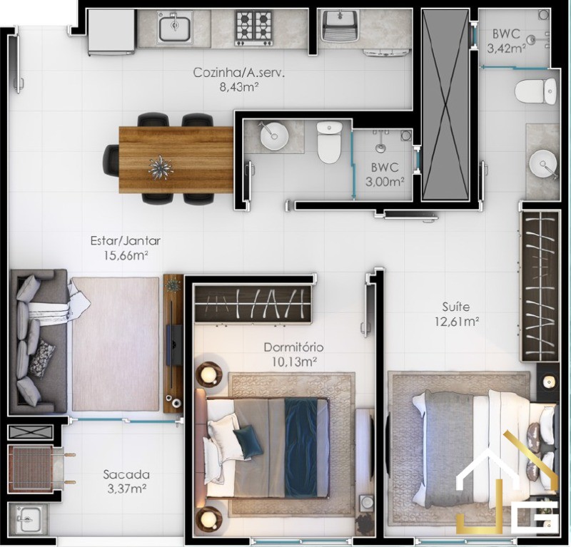 Apartamento à venda com 2 quartos, 69m² - Foto 7