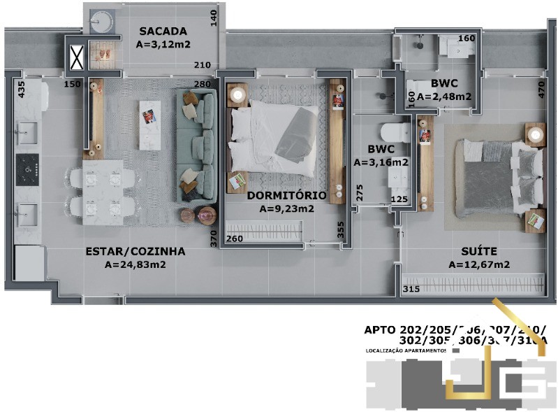 Apartamento, 2 quartos, 65 m² - Foto 15