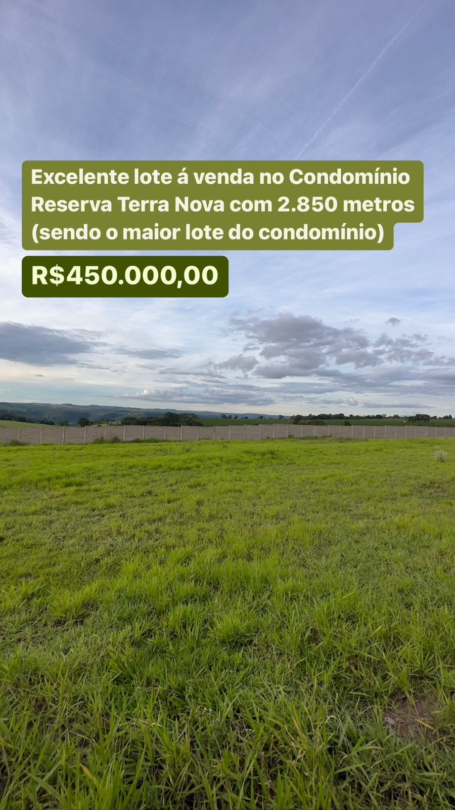 EXCELENTE LOTE À VENDA NO CONDOMINIO RESERVA TERRA NOVA EM CRISTAIS PAULISTA/SP - O MAIOR LOTE DO CONDOMINIO EM FRANCA/S