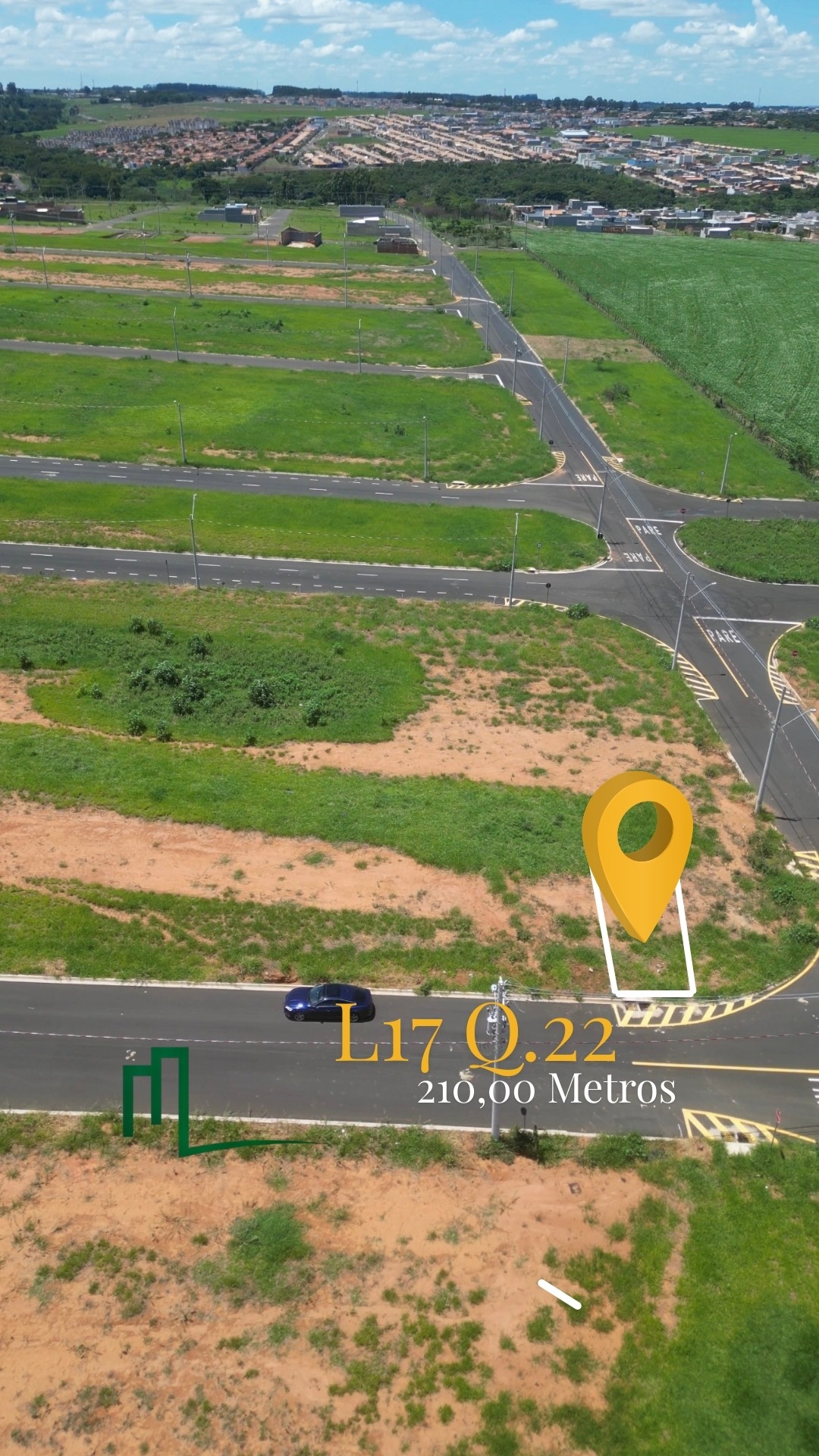 VENDE-SE DIREITOS DE TERRENO PLANO NA PARTE ALTA DO RESIDENCIAL POUSO ALEGRE EM FRANCA/SP - 210 metros  - 10 metros de f