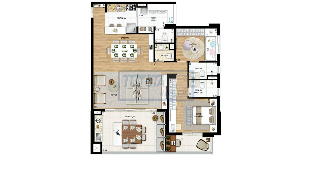 Apartamento à venda com 3 quartos, 118m² - Foto 3