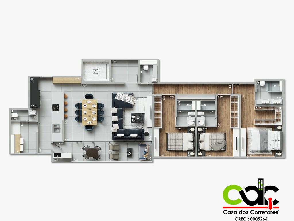 Apartamento à venda com 3 quartos, 160m² - Foto 6