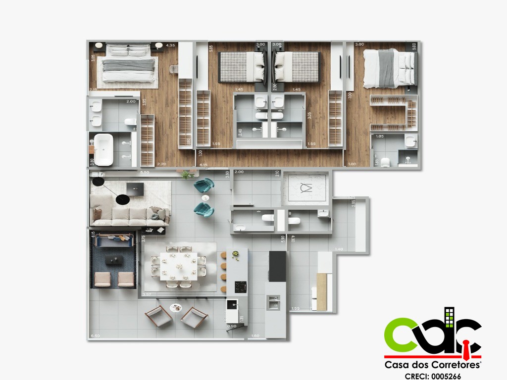 Apartamento à venda com 3 quartos, 160m² - Foto 7