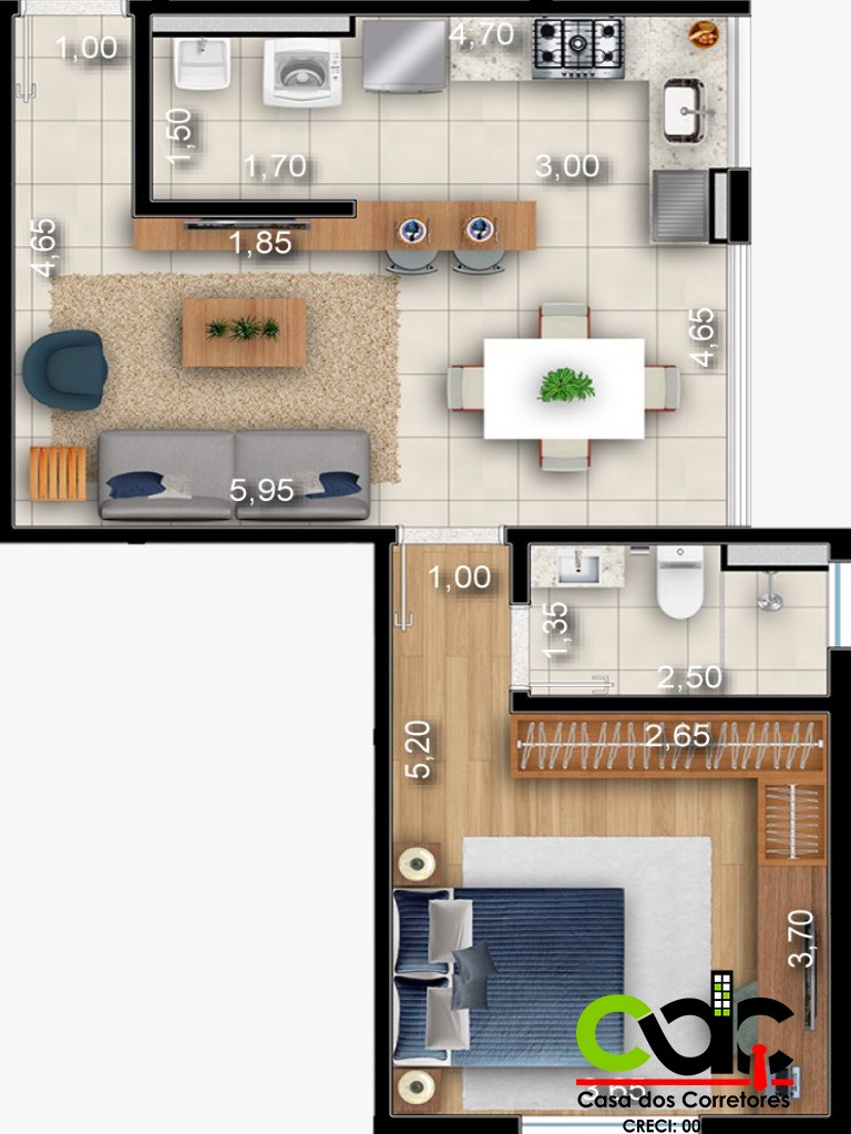 Apartamento à venda com 1 quarto, 54m² - Foto 11