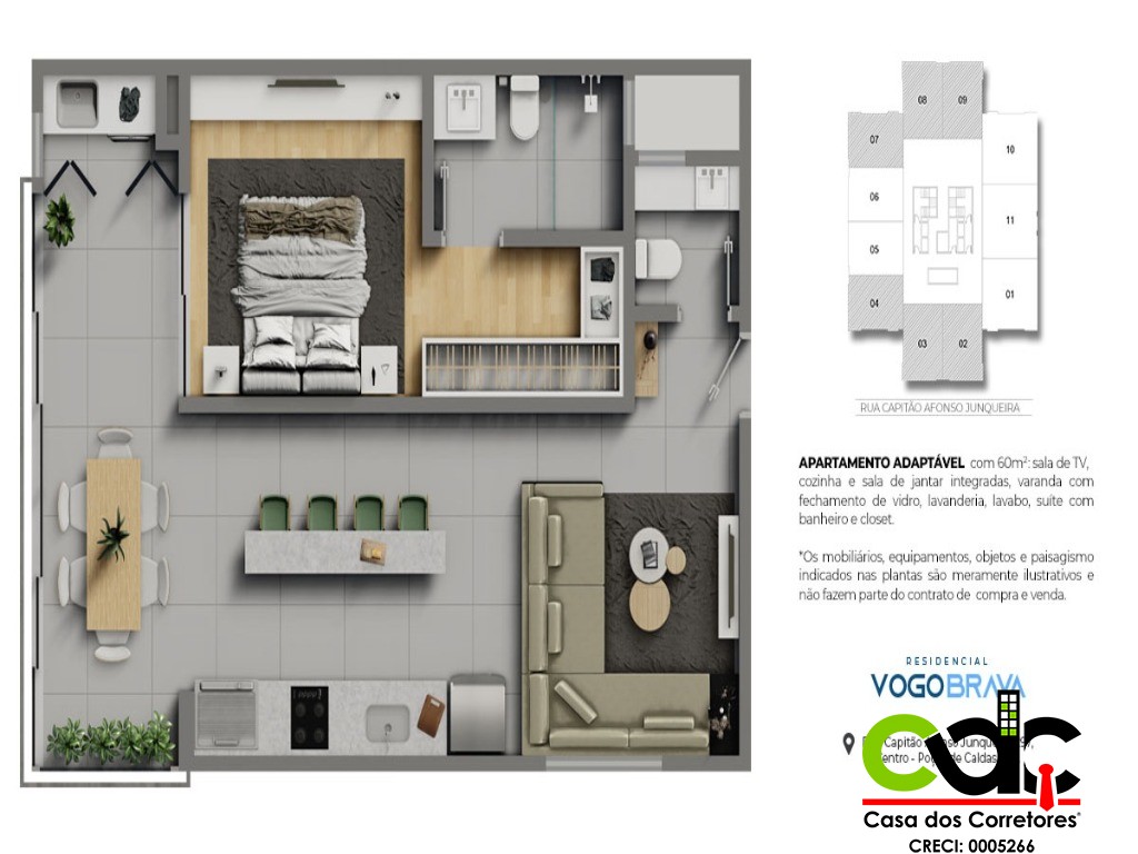 Apartamento à venda com 1 quarto, 60m² - Foto 24