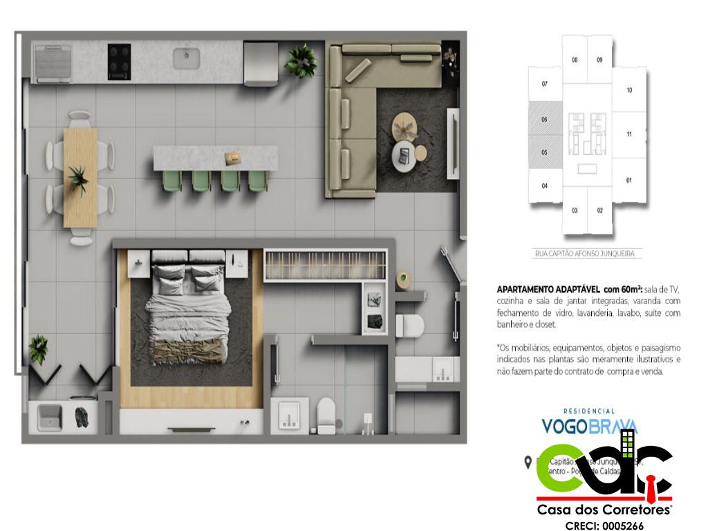 Apartamento à venda com 1 quarto, 60m² - Foto 25