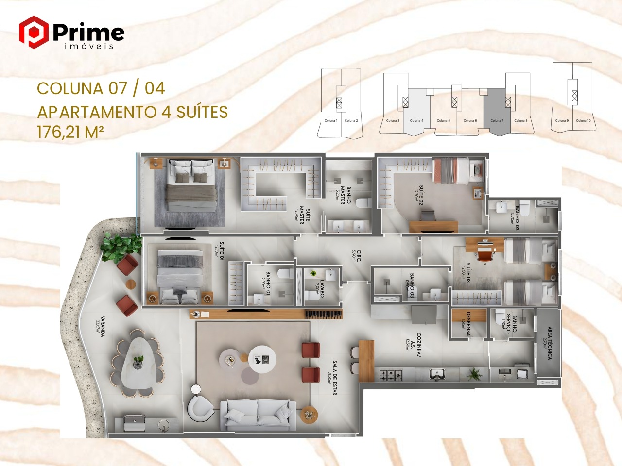 Apartamento à venda com 4 quartos, 200m² - Foto 9