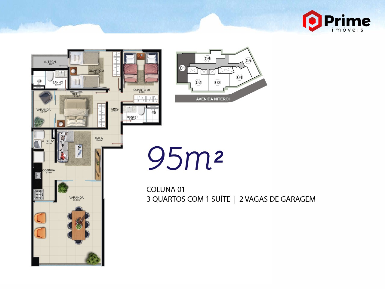 Apartamento, 3 quartos, 95 m² - Foto 3