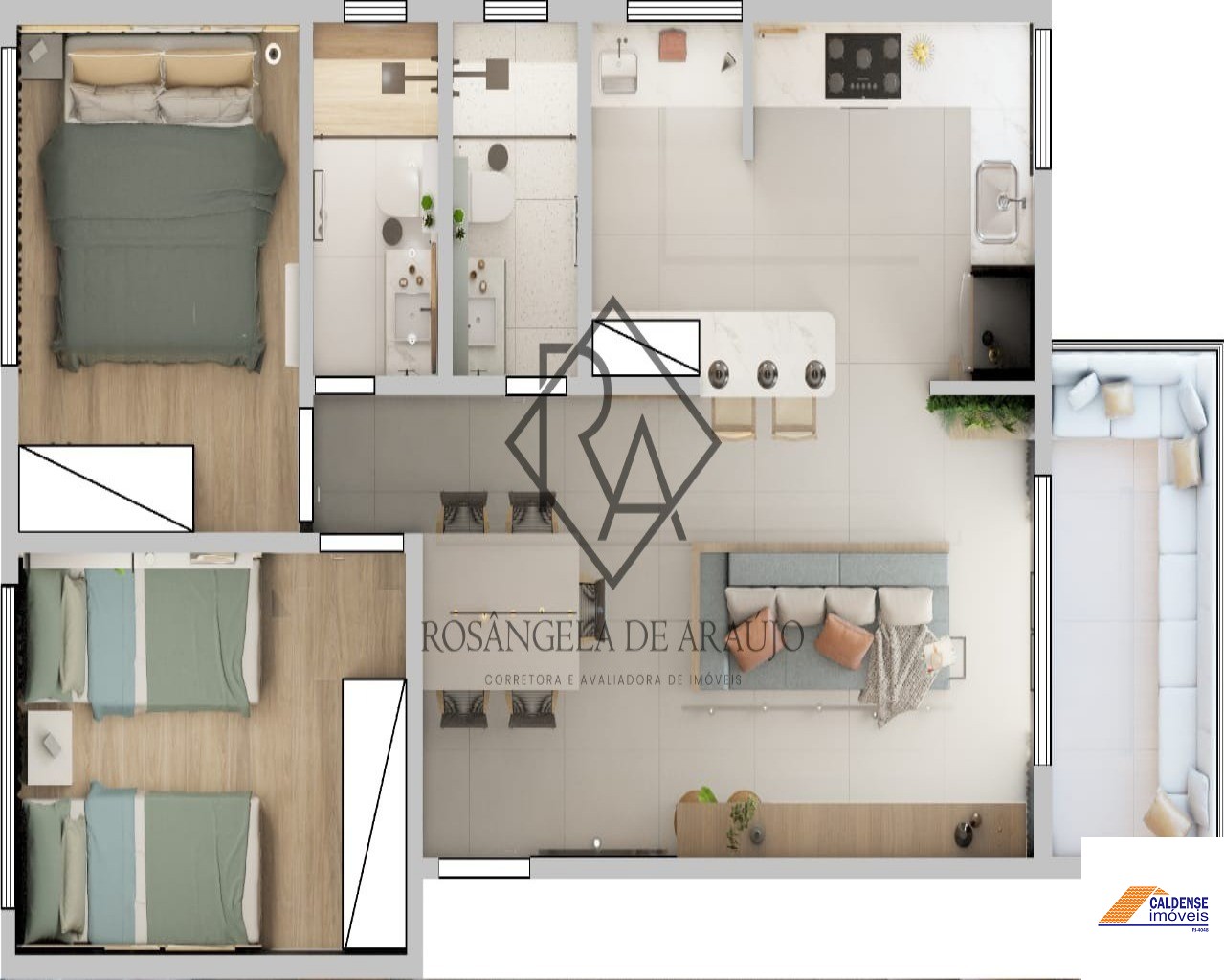 Apartamento à venda com 2 quartos, 69m² - Foto 3