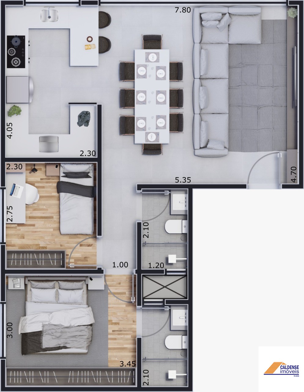 Apartamento à venda com 2 quartos, 67m² - Foto 4