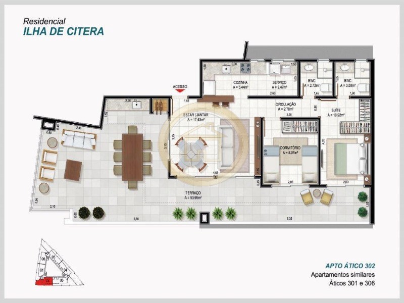 Cobertura à venda com 2 quartos, 116m² - Foto 2