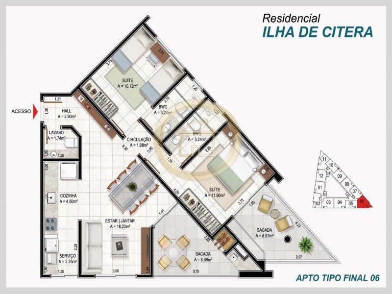 Apartamento à venda com 2 quartos, 86m² - Foto 2