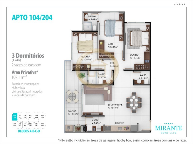 Apartamento à venda com 3 quartos, 107m² - Foto 23