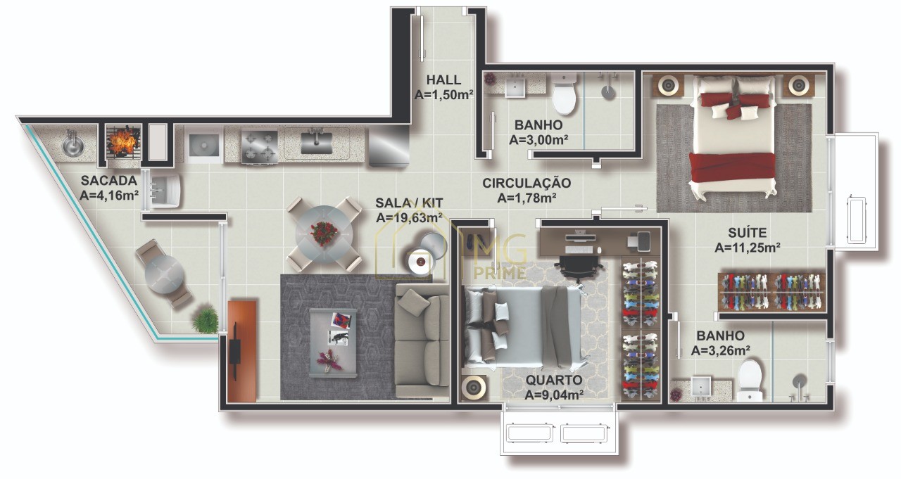 Apartamento à venda com 2 quartos, 61m² - Foto 5