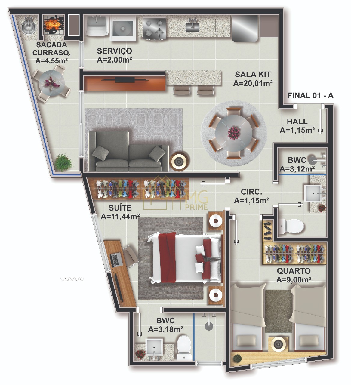 Apartamento à venda com 2 quartos, 61m² - Foto 5