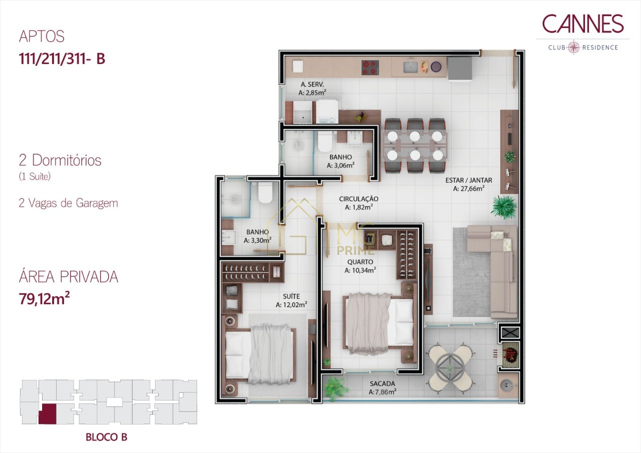 Apartamento à venda com 2 quartos, 79m² - Foto 2