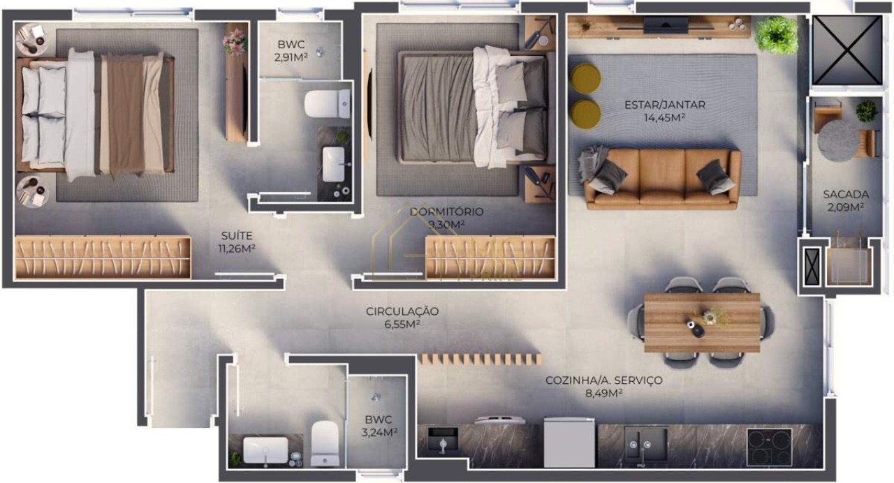 Apartamento à venda com 2 quartos, 70m² - Foto 3