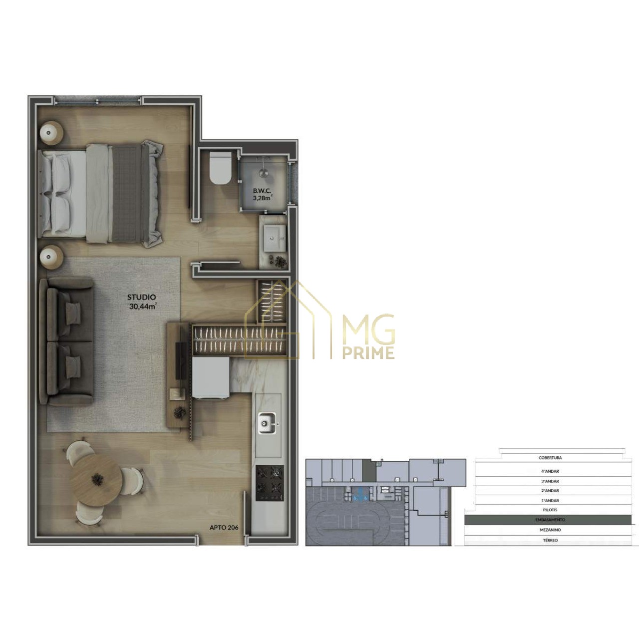 Apartamento, 1 quarto, 28 m² - Foto 18