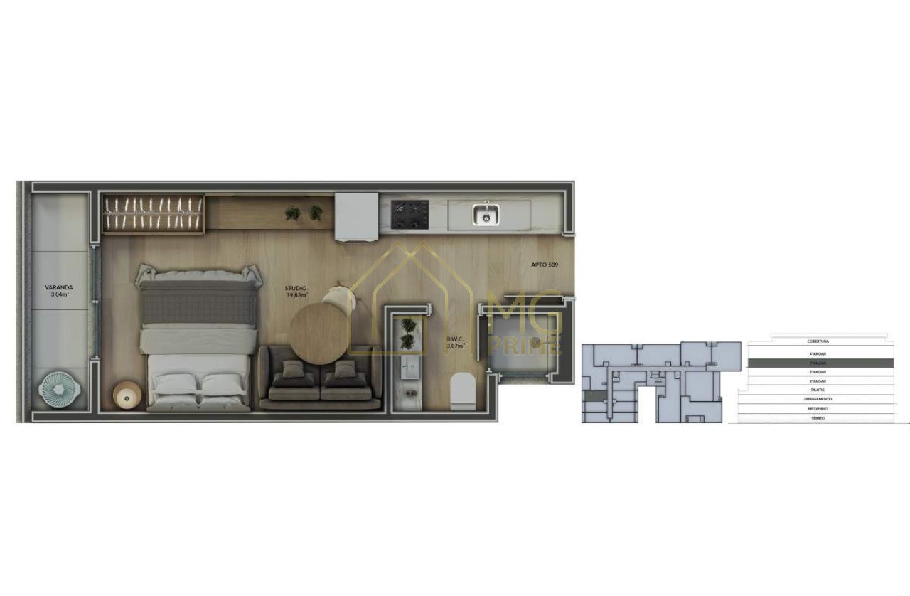 Apartamento, 1 quarto, 30 m² - Foto 20