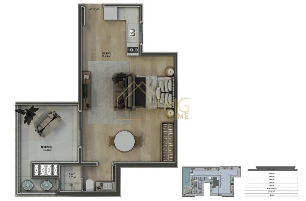 Cobertura, 1 quarto, 54 m² - Foto 18