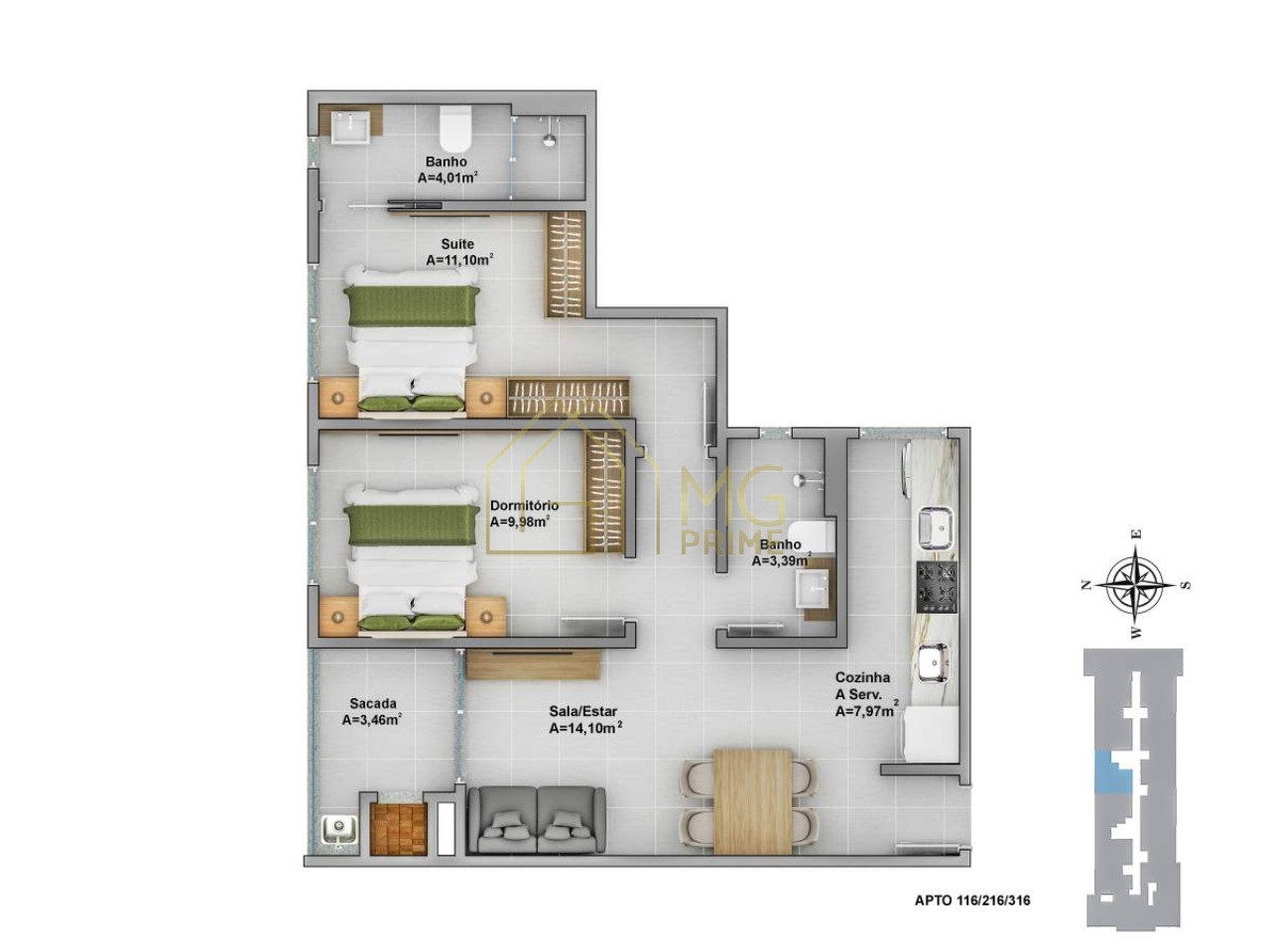 Apartamento, 2 quartos, 61 m² - Foto 13