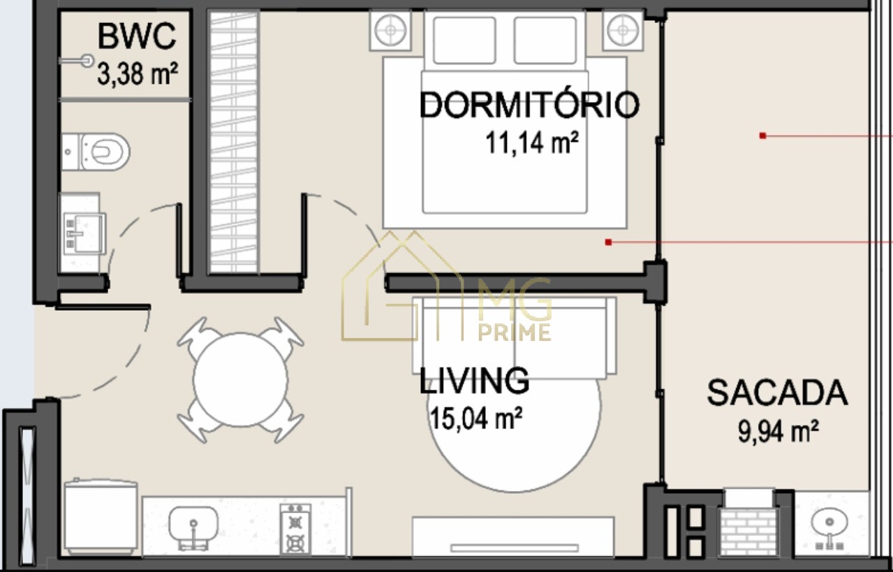 Apartamento, 1 quarto, 48 m² - Foto 10