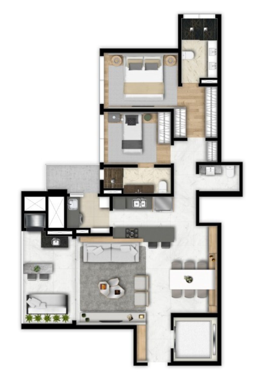 Apartamento à venda com 2 quartos, 127m² - Foto 58