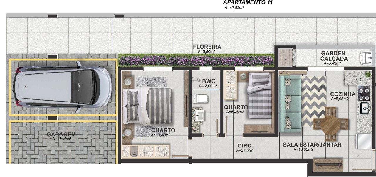 Apartamento à venda com 2 quartos, 42m² - Foto 7