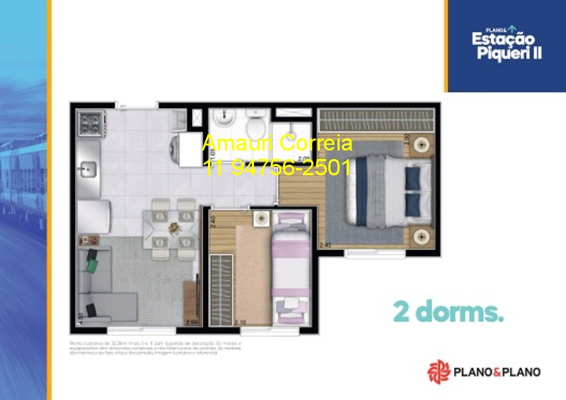 Apartamento à venda com 2 quartos, 32m² - Foto 3