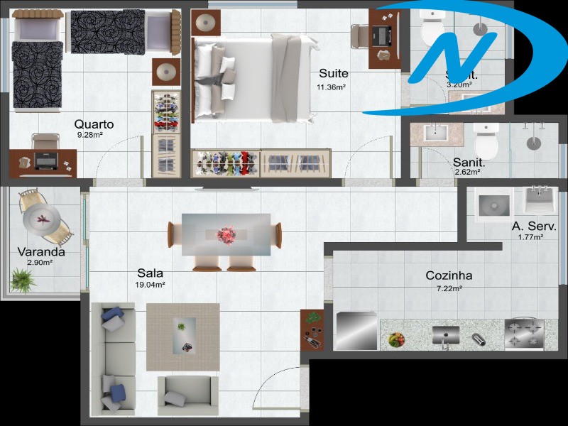 Apartamento para alugar com 2 quartos, 60m² - Foto 12