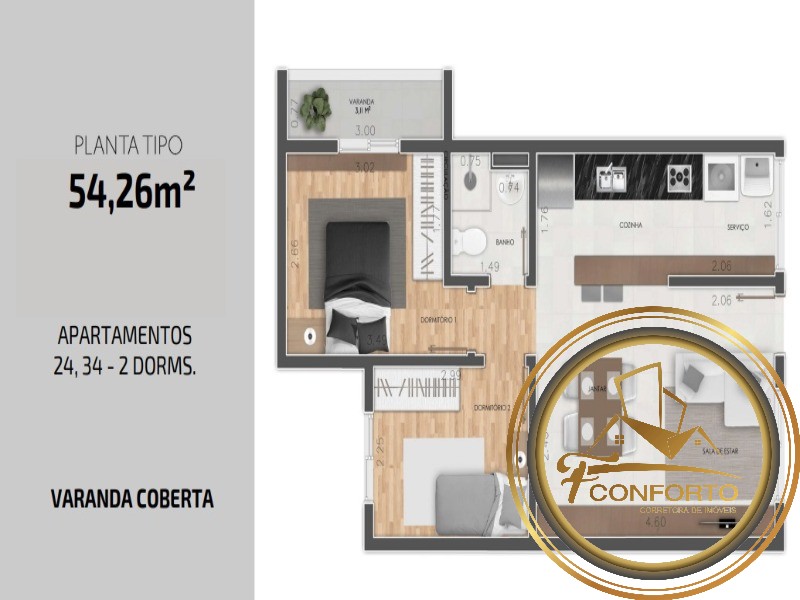 Apartamento à venda com 2 quartos, 48m² - Foto 21