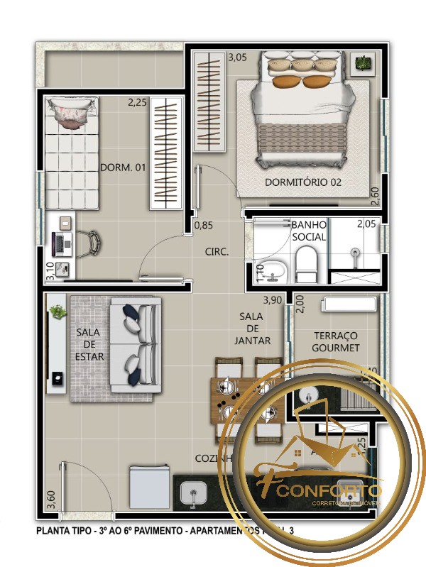 Apartamento à venda com 2 quartos, 41m² - Foto 5