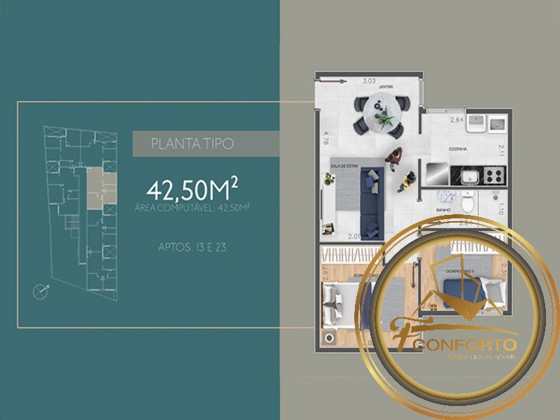 Apartamento à venda com 2 quartos, 50m² - Foto 8