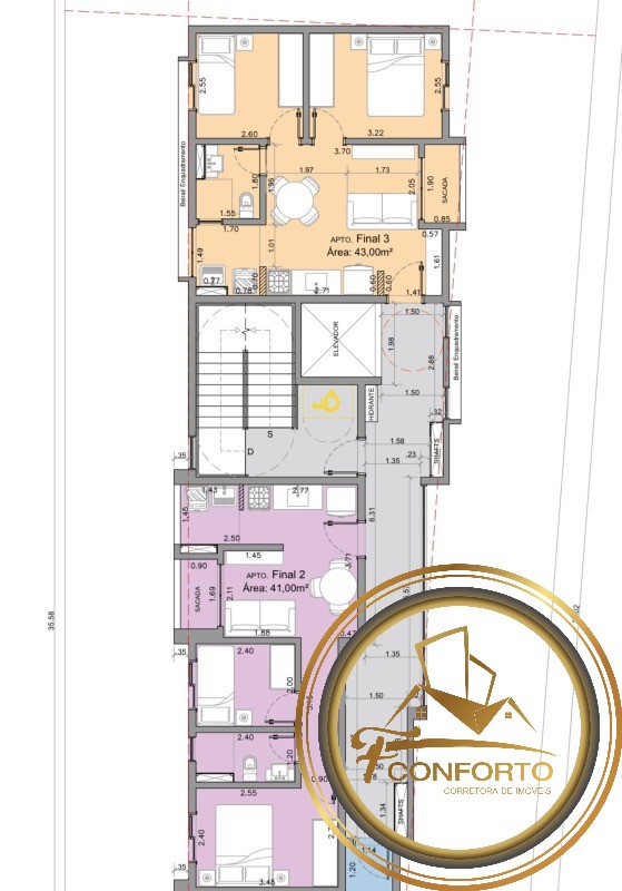 Apartamento à venda com 2 quartos, 41m² - Foto 2