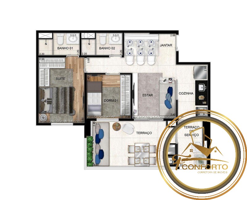 Apartamento à venda com 2 quartos, 62m² - Foto 34