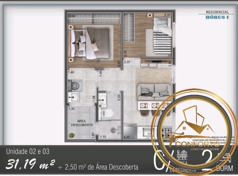 Apartamento à venda com 2 quartos, 33m² - Foto 10